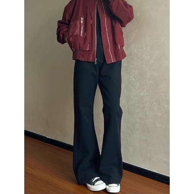 黑色cleanfit牛仔裤男款美式高街