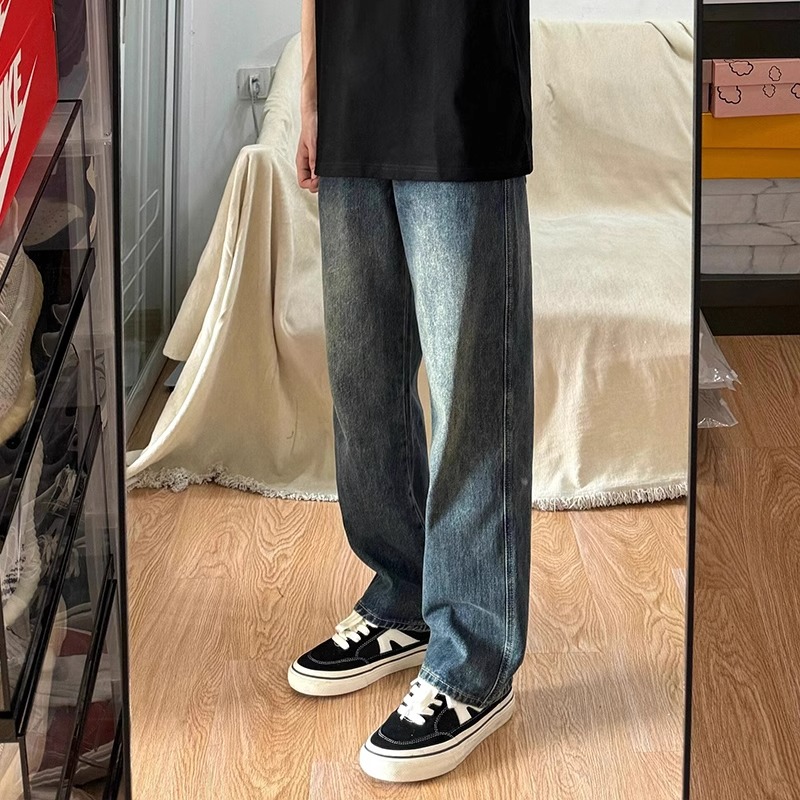 美式高街牛仔裤男款阔腿直筒裤