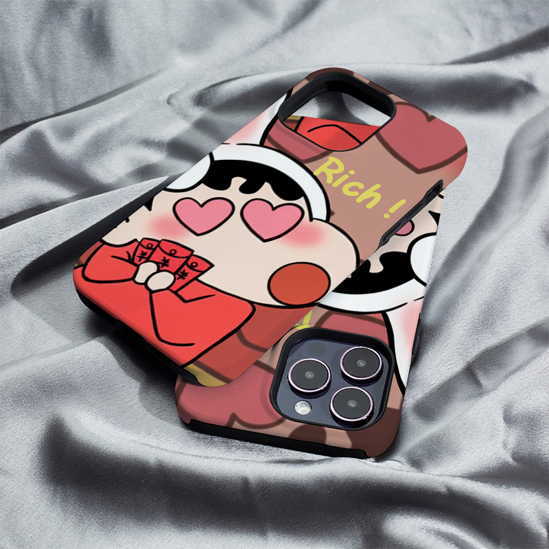蜡笔小新影iphone16Promax手机壳13适用苹果15plus保护套菲林硬壳12mini二合一XS/XR高级11防摔7/8/SE2全包14