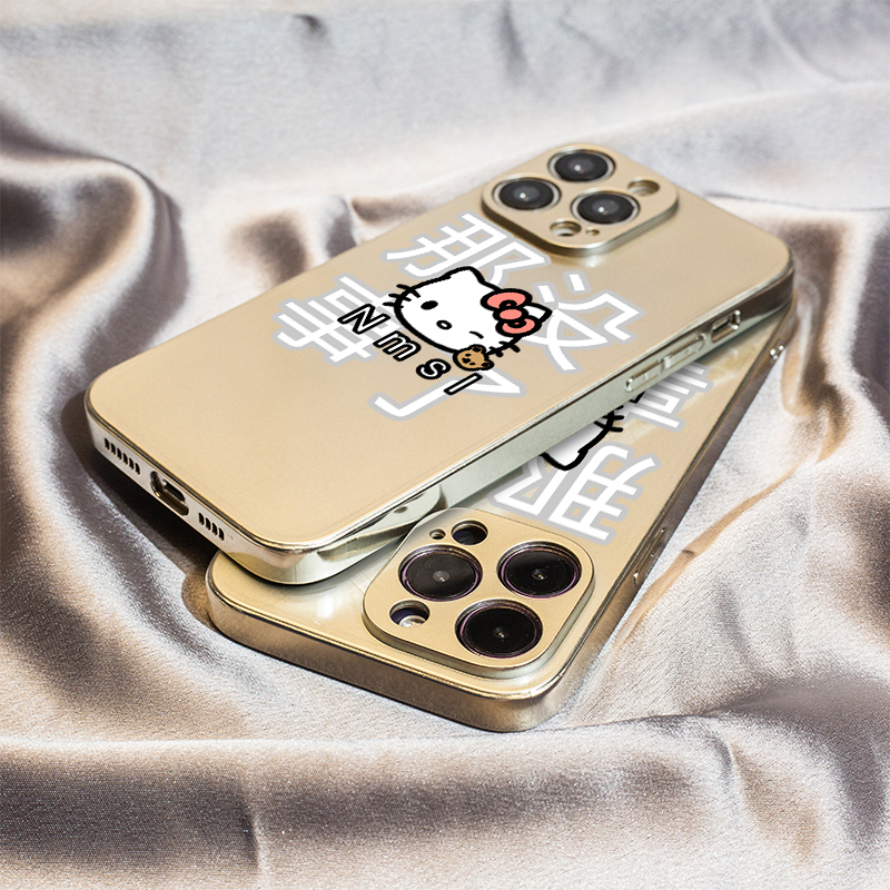 KT那没事了适用苹果16保护套14plus电镀银iPhone15手机壳xs11全包xr情侣6s高级7g8新款12mini女se2软13promax