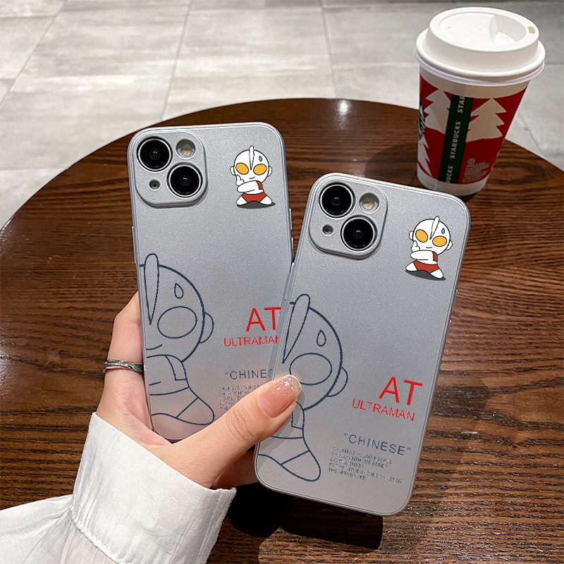 咸蛋超人适用苹果16保护套14plus电镀银iPhone15手机壳xs11全包xr情侣6s高级7g8新款12mini女se2软壳13promax