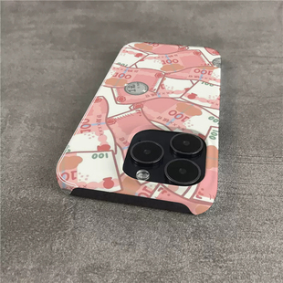 14plus超薄13大孔12mini高级11 美元 钞票适用苹果16手机壳iphone15promax简约SE2菲林XR半包硬壳xs保护套7