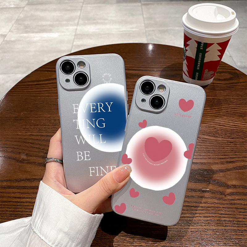 英文爱心适用苹果16保护套14plus电镀银iPhone15手机壳xs11全包xr情侣6s高级7g8新款12mini女se2软壳13promax