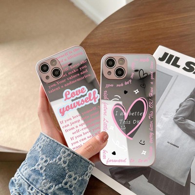 iPhone14手机壳女适用苹果13promax新款12卡通11全包xs/xr情侣直边镜面小众高级感7/8plus保护套男se3软壳薄