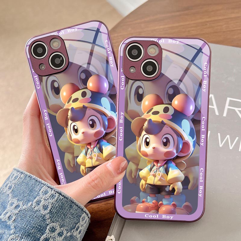 米奇男孩荣耀80手机壳女适用华为P60新款mate50/40/30卡通11全包nova8/7情侣直边玻璃小众高级保护套honorX10