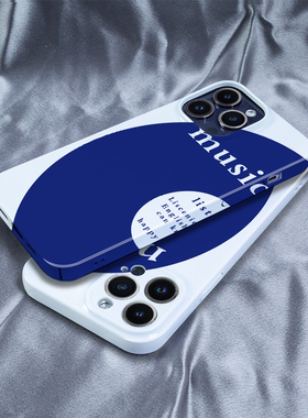 ins蓝色唱片适用OPPOR15手机壳RENO4/6/8PRO新款全包F9菲林硬壳FINDX3保护套高级真我GTNEO2T薄高档realmeA72