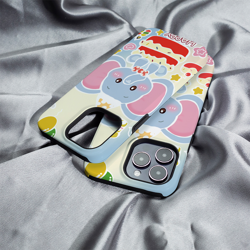 蓝小象蛋糕iphone16Promax手机壳13适用苹果15plus保护套菲林硬壳12mini二合一XS/XR高级11防摔7/8/SE2全包14