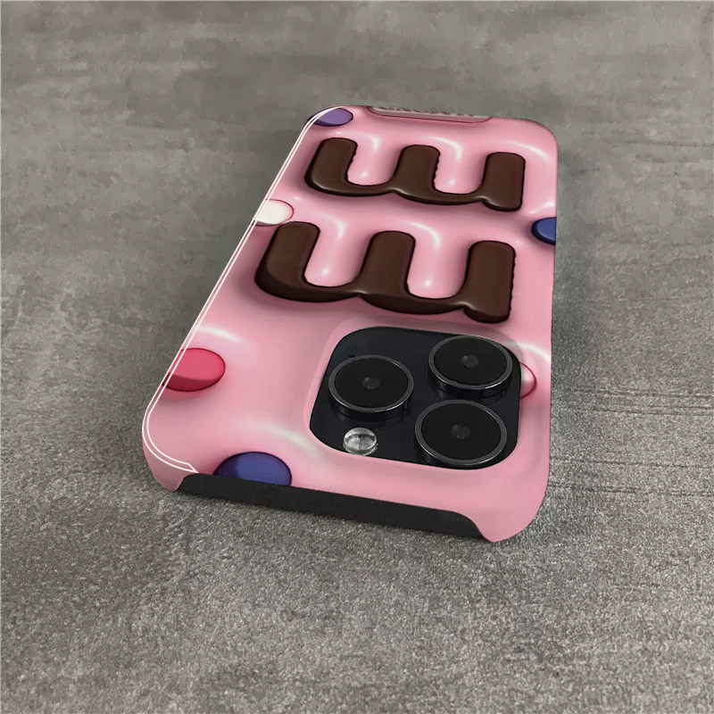 3D效果MM豆适用苹果16promax手机壳新款iphone15半包14plus菲林XR硬壳xs保护套7/8/se2大孔12/13mini高级感11