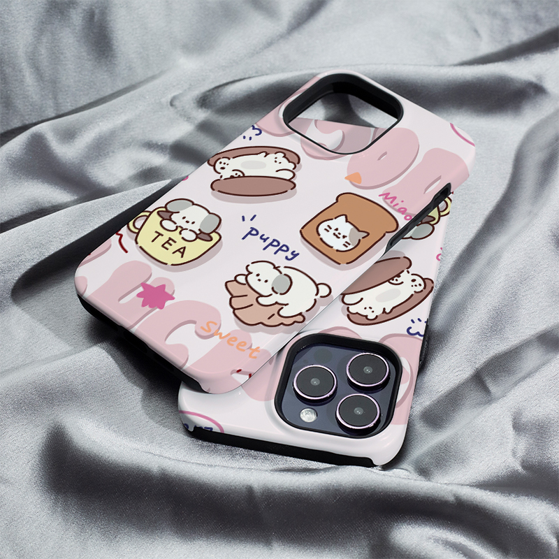 面包点心猫iphone16Promax手机壳13适用苹果15plus保护套菲林硬壳12mini二合一XS/XR高级11防摔7/8/SE2全包14