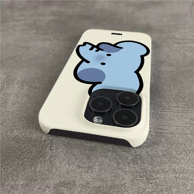 蓝小象头像适用苹果17promax手机壳11新款iphone16半包14plus菲林XR硬壳xs保护套7/8/se2大孔12/13mini高级15