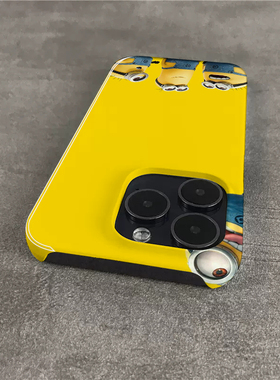 小黄色人适用苹果16手机壳iphone15promax简约SE2菲林XR半包硬壳xs保护套7/8/14plus超薄13大孔12mini高级11