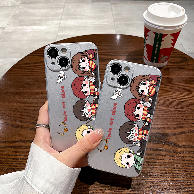 哈利波特适用苹果16保护套14plus电镀银iPhone15手机壳xs11全包xr情侣6s高级7g8新款12mini女se2软壳13promax