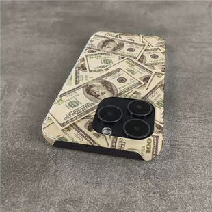 se2大孔12 美元 iphone16半包14plus菲林XR硬壳xs保护套7 13mini高级15 钞票适用苹果17promax手机壳11新款