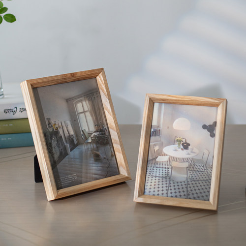 白蜡木实木相框榫卯桌面摆台画框67810寸挂墙高级感照片墙装裱框