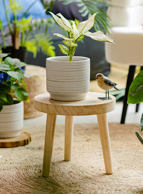 实木花架花盆托架客厅阳台庭院矮凳装饰收纳置物架多肉绿植盆栽架