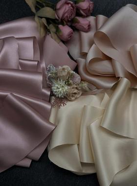 2cm 3.8cm 6.3cm 10cm100%真丝布条丝带婚礼织带发饰发箍缎带