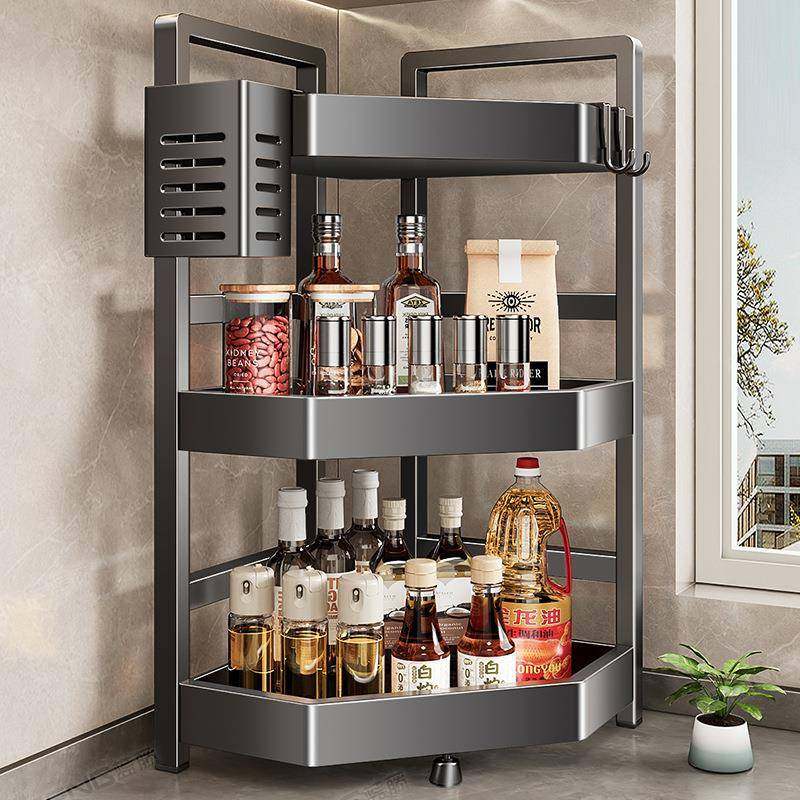 厨房不锈钢调料置物架家用多功能免打孔油盐酱醋瓶调味瓶收纳架子,厨房/烹饪用具,抹布架/厨房清洁收纳架,淘宝优惠券,粉丝福利购,淘宝优惠卷