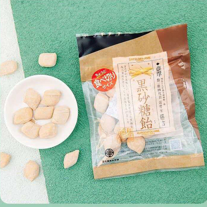 日本富士屋麦芽黑糖50g糖果零食进口