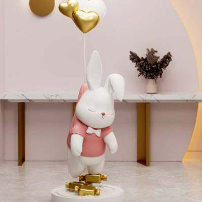 可爱瞌睡兔落地摆件客厅沙发边柜蓝牙音响乔迁送礼创意现代装饰品