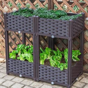 定制家庭阳台蔬菜种植架立体多层种植箱双层种菜盆花盆花箱楼顶