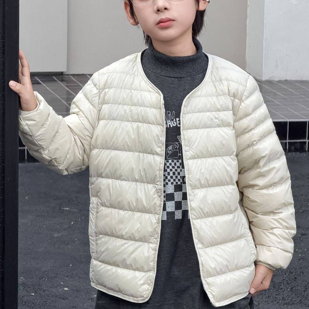 秋冬百搭保暖内胆轻薄儿童羽绒服男童女童时尚面包服便携外套