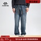 凡人优品男士 复古休闲宽松N073 美式 牛仔裤 直筒长裤