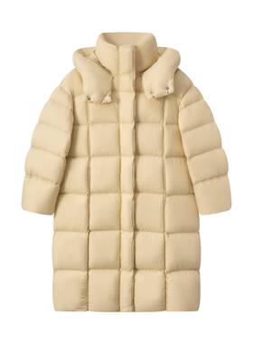 凡人优品韩系减龄鹅黄长款泡芙羽绒服女95白鸭绒加厚保暖外套Y513