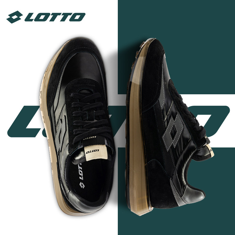LOTTO乐途男鞋黑色皮面运动鞋2025秋冬季新款复古防滑加绒休闲鞋,运动鞋new,运动休闲鞋,淘宝优惠券,粉丝福利购,淘宝优惠卷