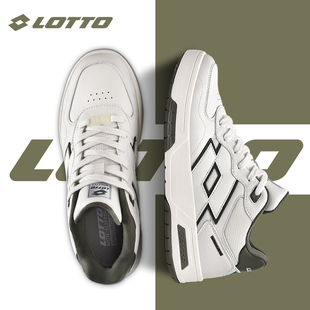 皮面厚底休闲鞋 LOTTO乐途潮男鞋 新款 2025秋冬季 子 中高帮白色板鞋