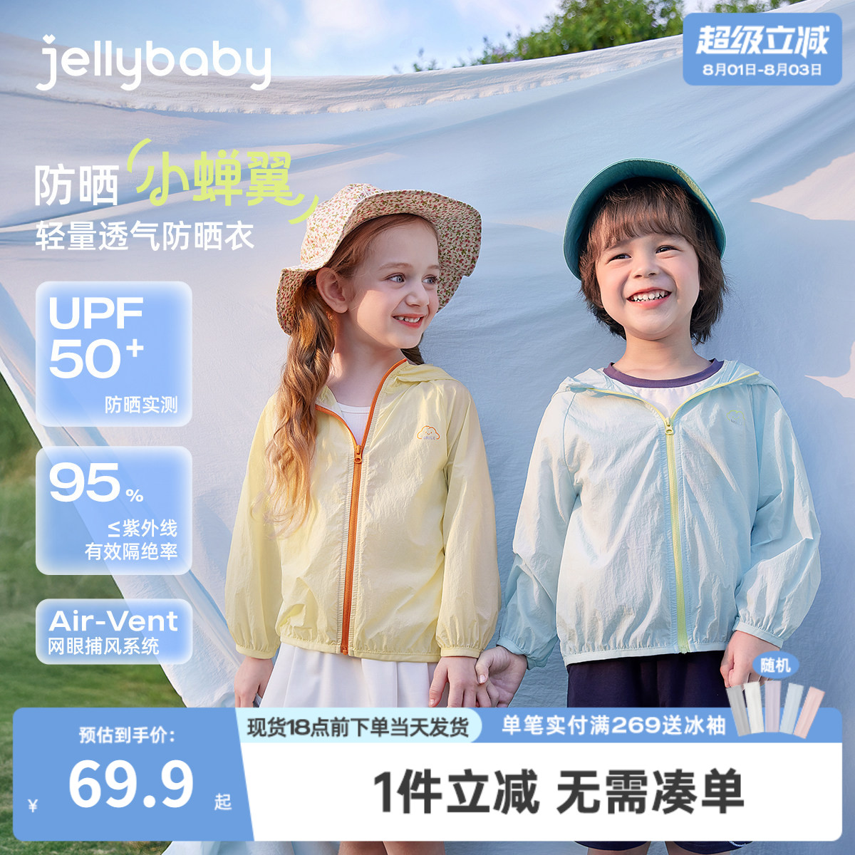 儿童防晒服夏款薄款防紫外线男童夏装宝宝夏季皮肤衣女童夏款外套