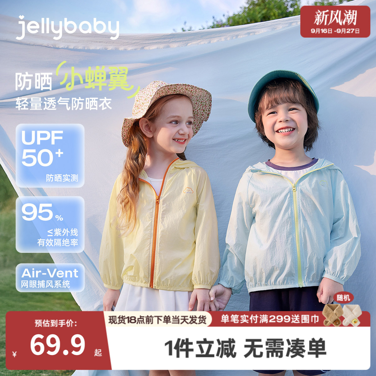儿童防晒服夏款薄款防紫外线男童夏装宝宝夏季皮肤衣女童夏款外套图片