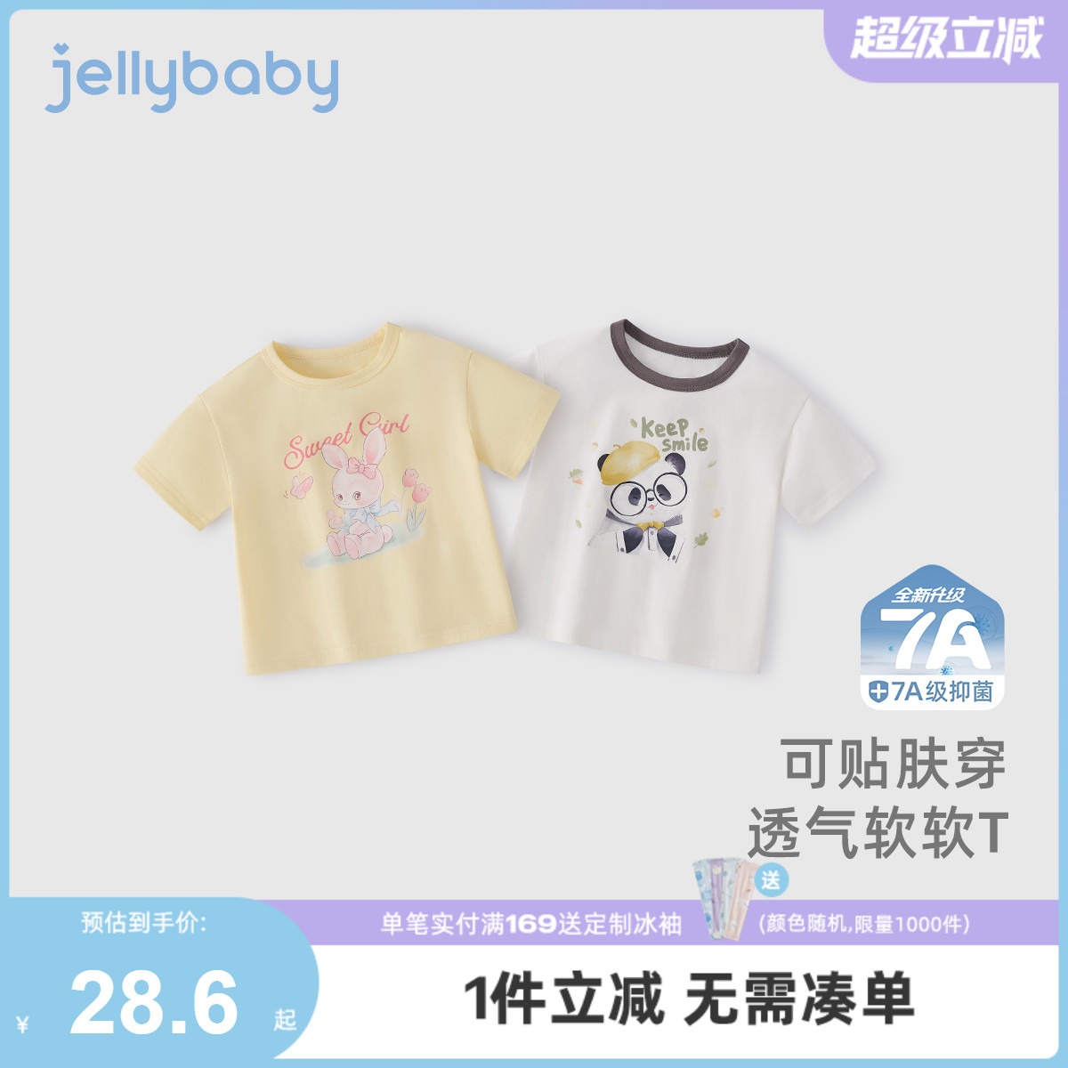 【2025夏季新品】儿童短袖t恤男小童卡通上衣女童夏装3岁宝宝衣服