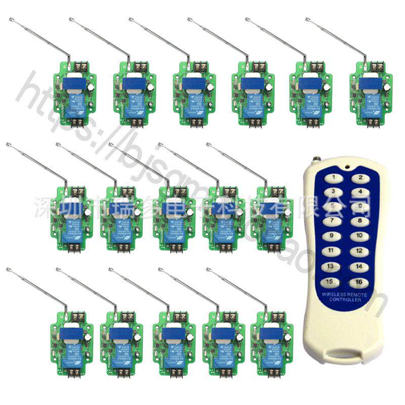 220V380V一拖16路遥控开关1000米大功率三相浇地水泵电机洗车机