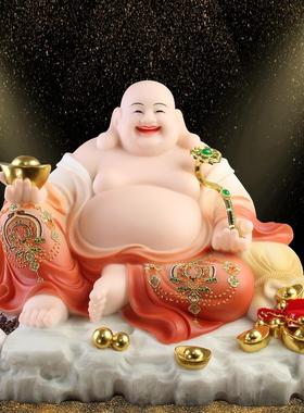 汉白玉笑佛像大肚弥勒佛佛像供奉家用家用招财店面客厅开业摆件