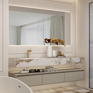现代简约酒店风浴室柜组合潘多拉岩板无缝洗手洗脸盆卫生间洗漱台