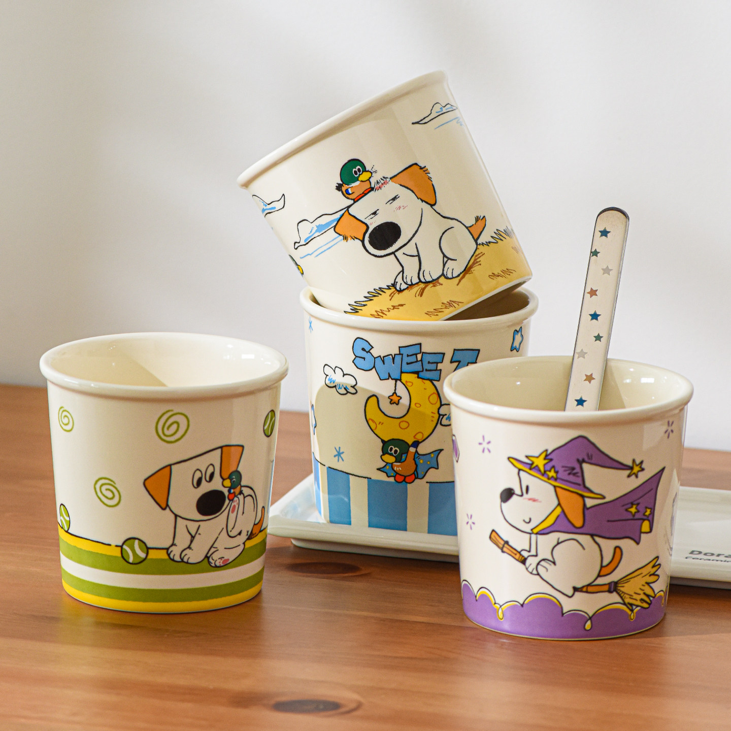 小狗乓仔牛奶咖啡陶瓷杯