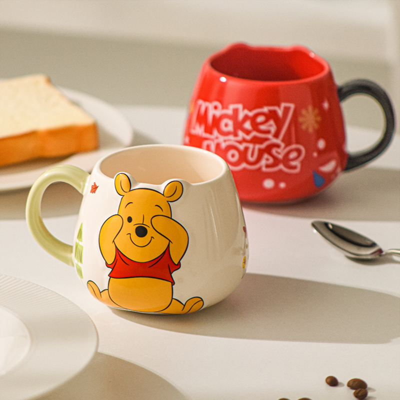 迪士尼陶瓷牛奶杯可微波炉加热