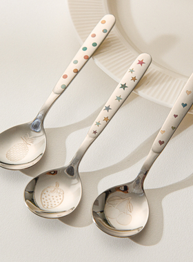 卡通316不锈钢儿童吃饭小勺子宝宝餐勺调羹汤匙汤勺甜品勺叉套装