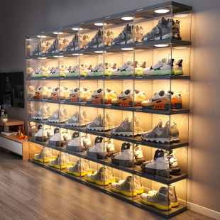 盒鞋 墙折叠鞋 子收纳球明透鞋 架鞋 柜 存放防化氧仿亚克力鞋 速发鞋