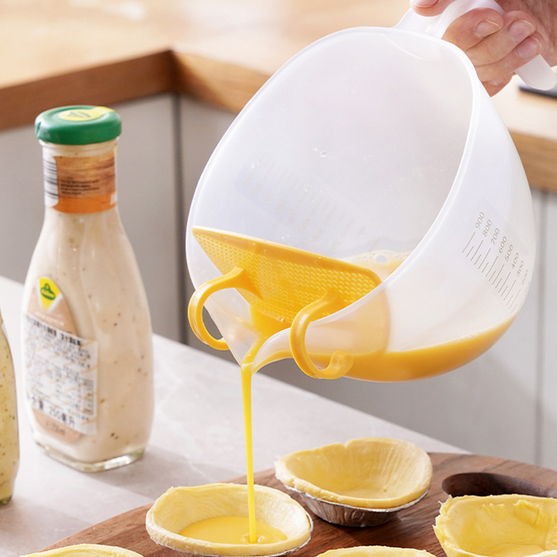 速发过滤量杯级带刻滤蛋液塑料打蛋杯大容量鸡蛋烘焙带过度网厨房