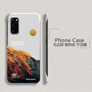 风景插画适用三星Galaxys20手机壳s20 s21半包s21fe超薄s21ultra硬s10防摔note9套 无边框s20fe散热note20新款