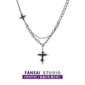 十字架吊坠男士 项链潮牌百搭男款 潮流男生嘻哈小众高级感链子配饰