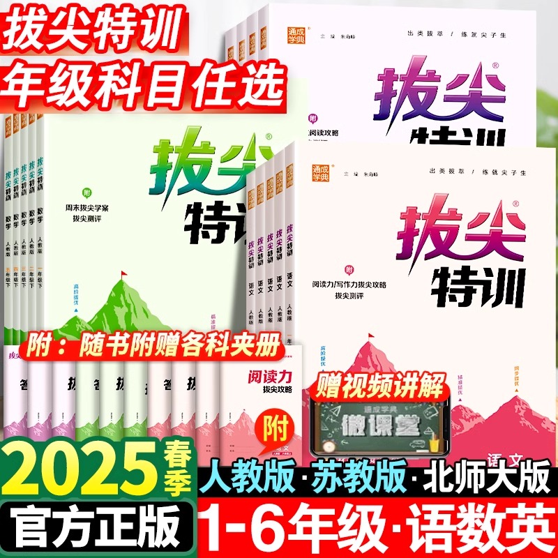 2025新版小学拔尖特训一年级二年级三四五六年级语文数学英语下册人教版全套小学生同步训练练习册北师苏教版译林版课时作业本上册
