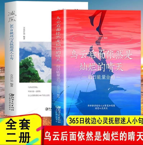 【抖音同款】2册 减压+乌云后面依然是灿烂的晴天 每日能量金句每日箴言一句话改变人生启迪心灵感悟人生青春正能量励志经典语录
