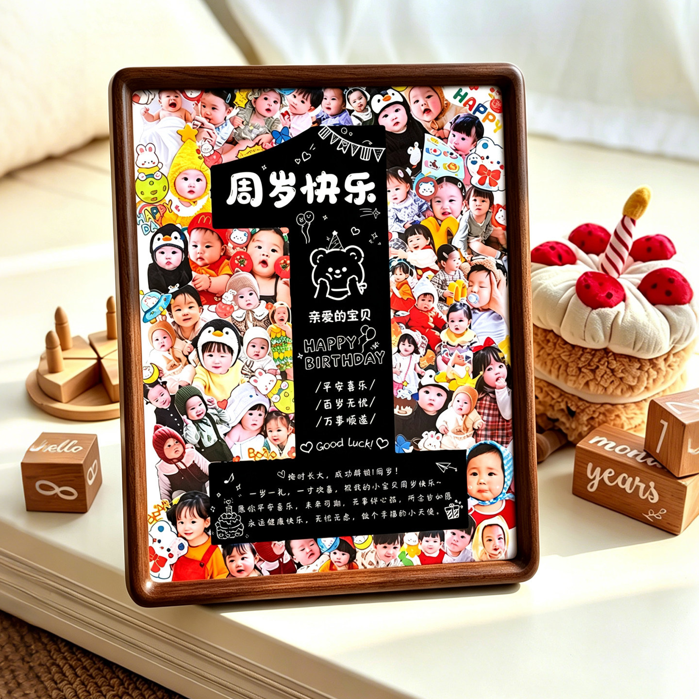 宝宝周岁成长纪念相框定制图片