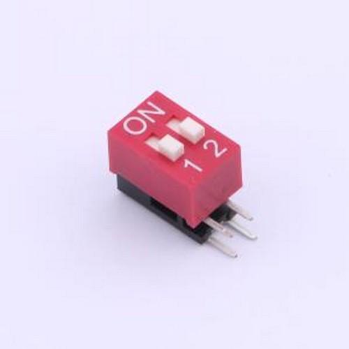 BA02GR 拨码开关 2.54mm间距 2P侧拨A型开关 插件