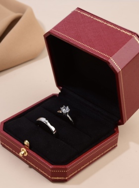 T家经典六爪钻戒仿真结婚假对戒一对婚礼仪式用道具戒指活口可调