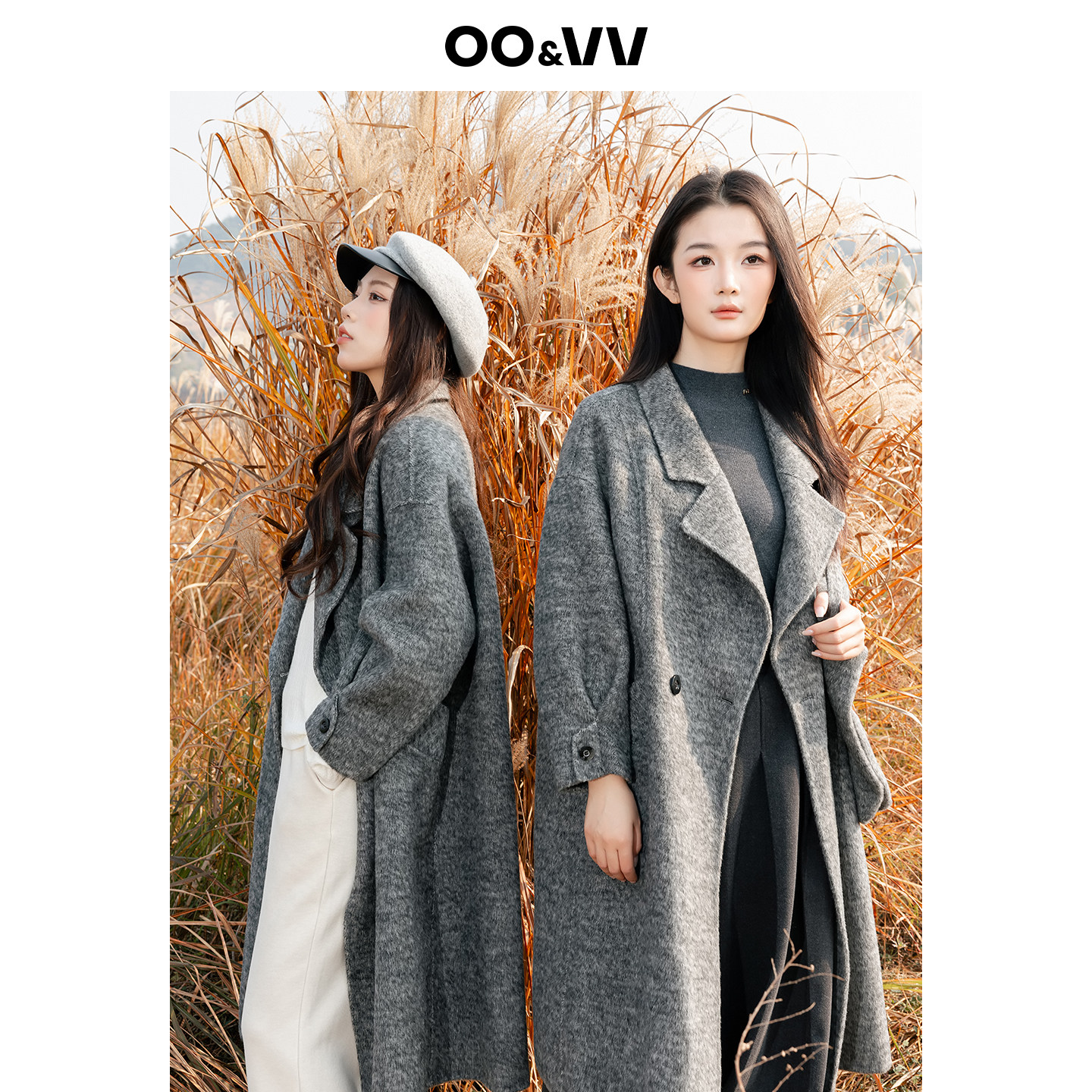 oo&vv双面羊毛大衣女25秋冬新款宽松加厚柔软保暖呢外套配手提袋,女装/女士精品,毛呢外套,淘宝优惠券,粉丝福利购,淘宝优惠卷