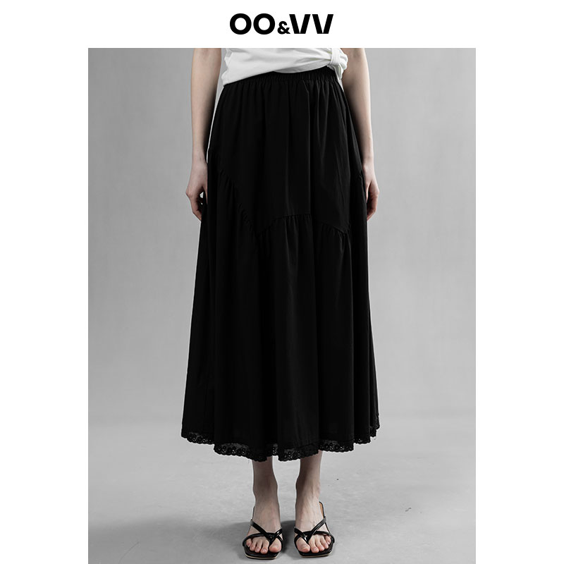 OOVV中长款A字半身裙夏季新款