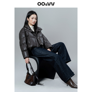 oo&vv酷飒风短款羽绒服女金属质感时尚潮流夹克90鸭绒高级感外套